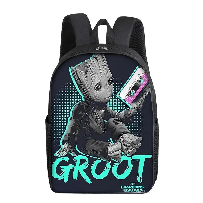 Groot Marvel Superhero Backpack - Cute Cartoon Print School Bag for Students and Office, Perfect Gift for Kids and Adults