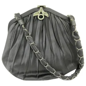 Gucci Evening W Early Enamel And Clasp Black Silkrhinestone Corde Shoulder Bag