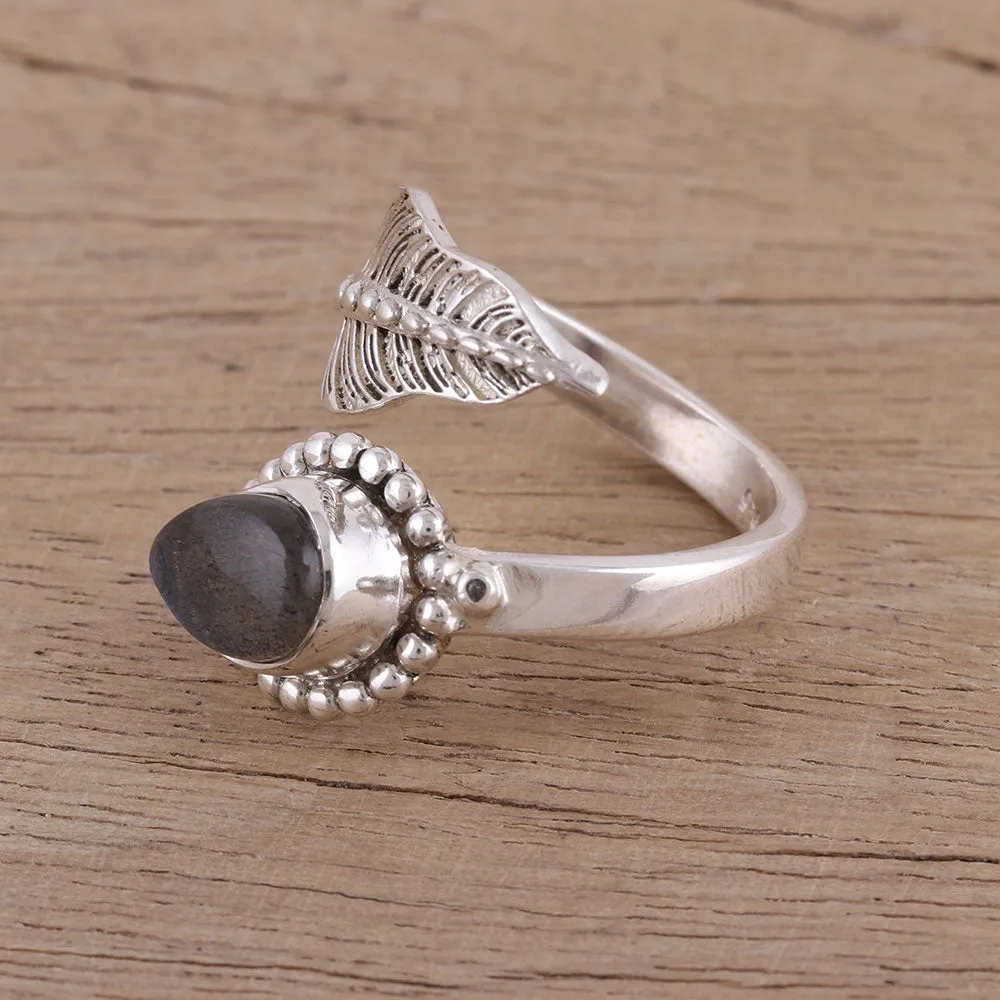 Handmade 925 Sterling Silver Labradorite Wrap Ring India - Blissful Alliance | NOVICA
