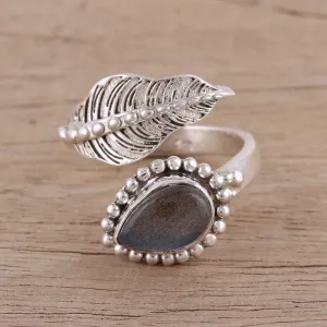 Handmade 925 Sterling Silver Labradorite Wrap Ring India - Blissful Alliance | NOVICA