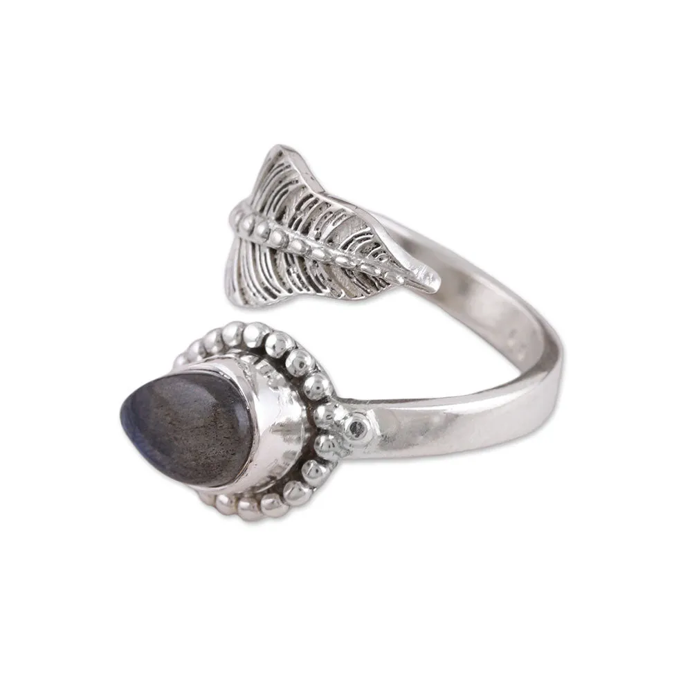 Handmade 925 Sterling Silver Labradorite Wrap Ring India - Blissful Alliance | NOVICA