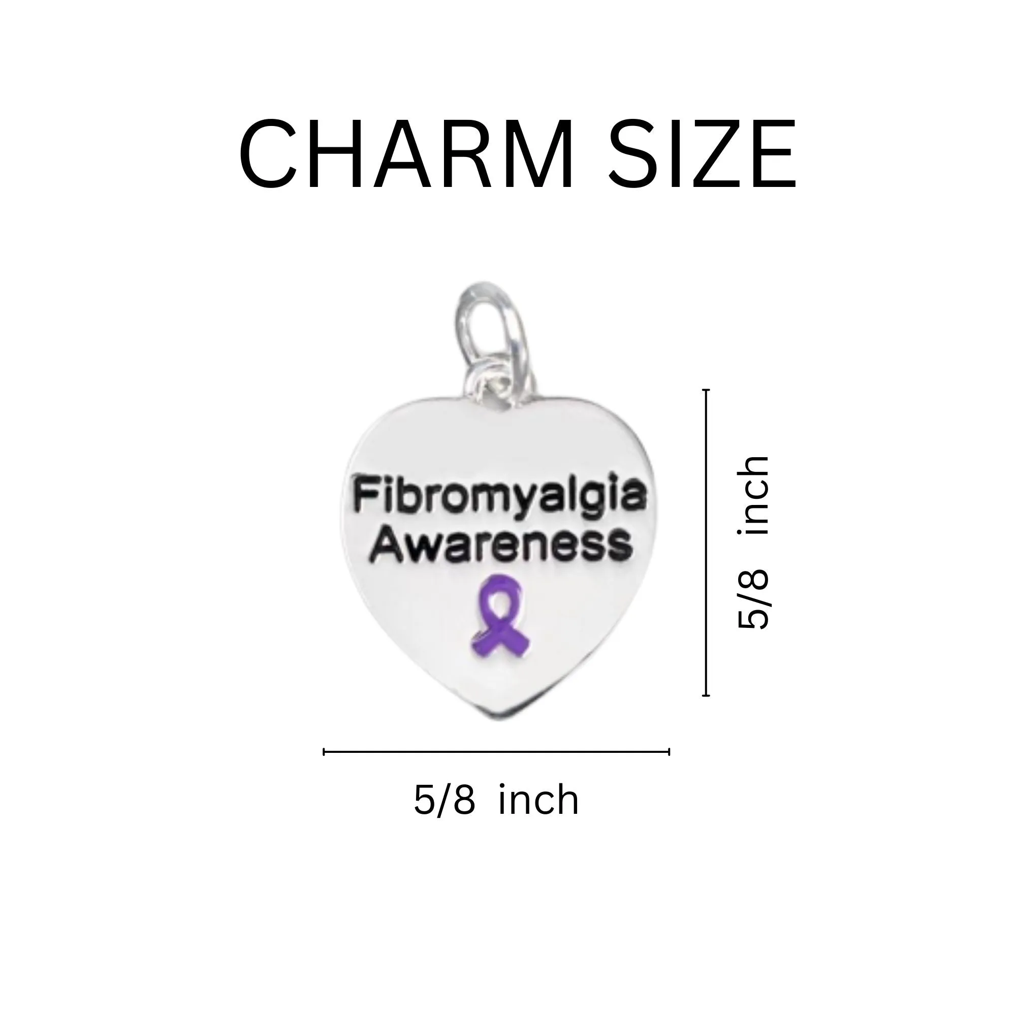 Heart Shaped Fibromyalgia Awareness Necklaces
