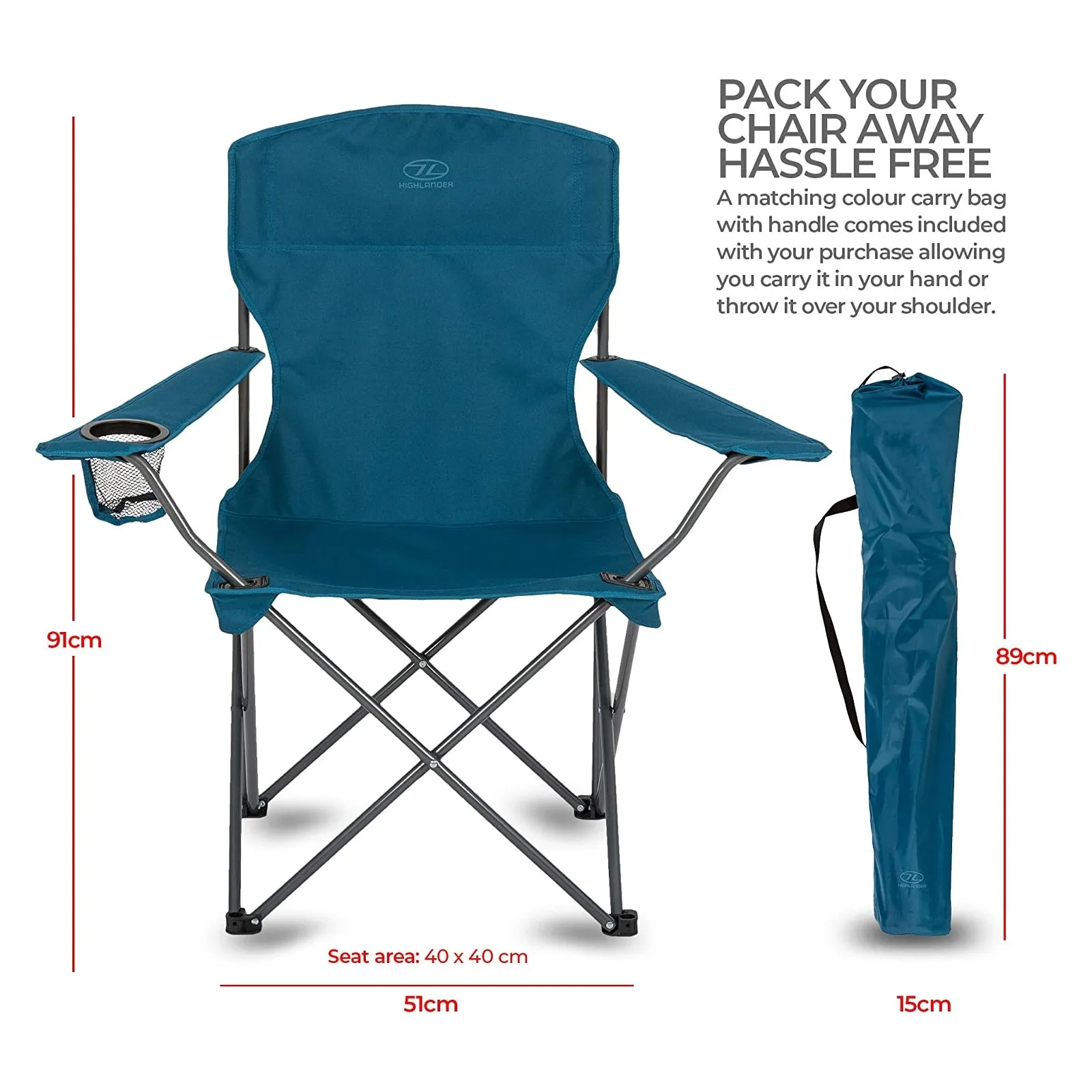Highlander Edinburgh Marine Blue Folding Camping Chair