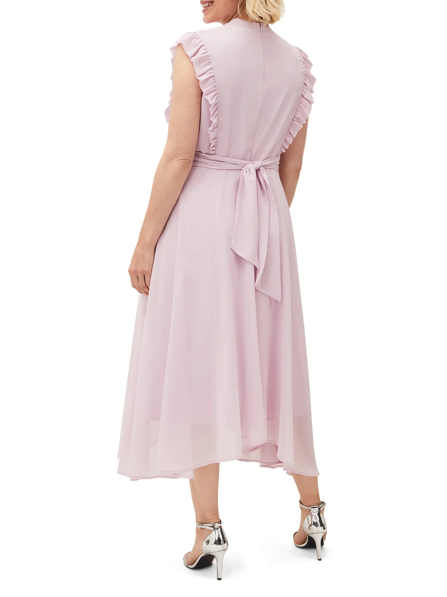 Iris Frill Pintuck Bodice Sleeveless Midi Dress