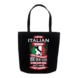 Italian Woman Tote Bag - Black