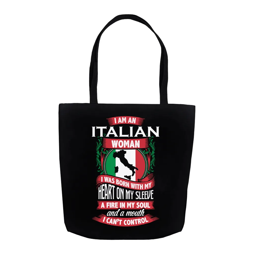 Italian Woman Tote Bag - Black