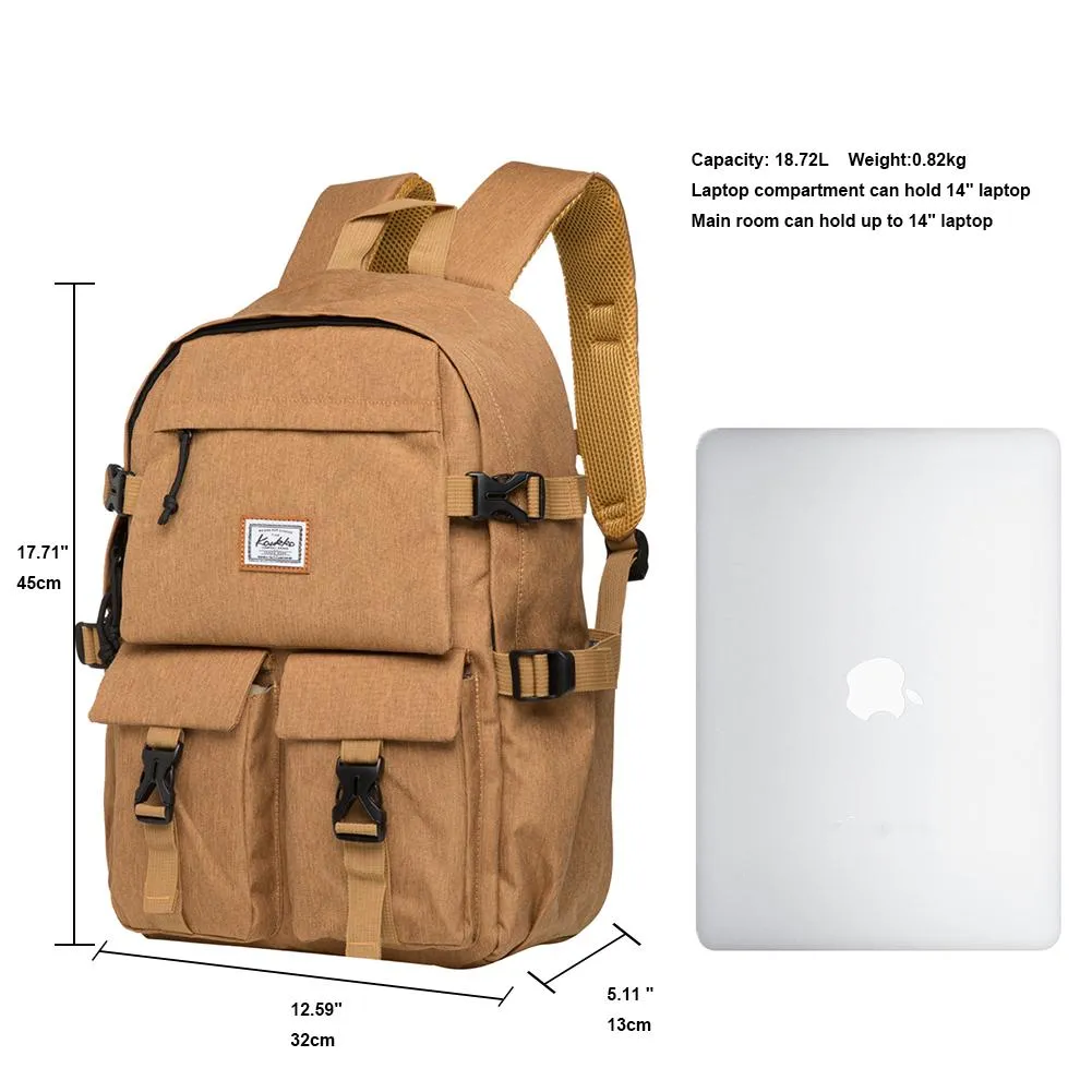 KAUKKO Backpack for School, KS22 ( Yellow / 18.4L )