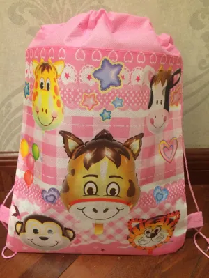 kids Backpack Toddler cute zoo School Bag Kindergarten Cartoon animal Bag Giraffe Monkey tiger horse ballon heart party suppiles