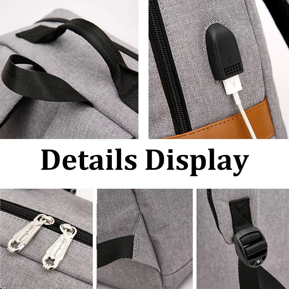 Kids USB School Backpacks - Black Blue GreenBook Bags For Boys Girls Oxford Cloth Bookbag With USB Charging Port For Students