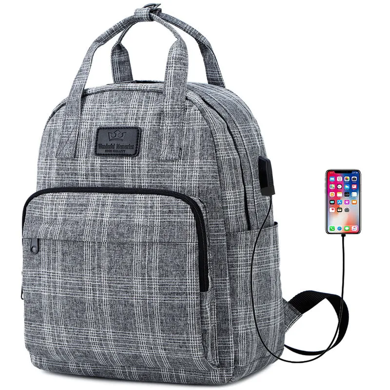 Kids USB School Backpacks - Black Pink Green Book Bags For Boys Girls 18 Inch Laptop Backpack With USB Charging Port For Travel
