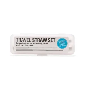 Kikkerland Reusable Travel Straw Set