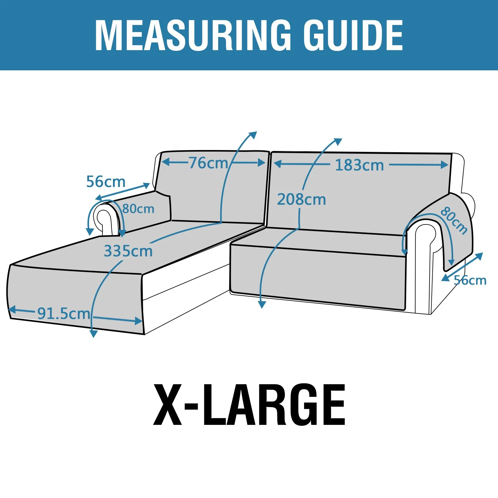 L Shaped Sofa Covers 100% Waterproof Chaise Lounge Covers for Pets Dogs 2 Pieces, Left/Right Sectional, Large