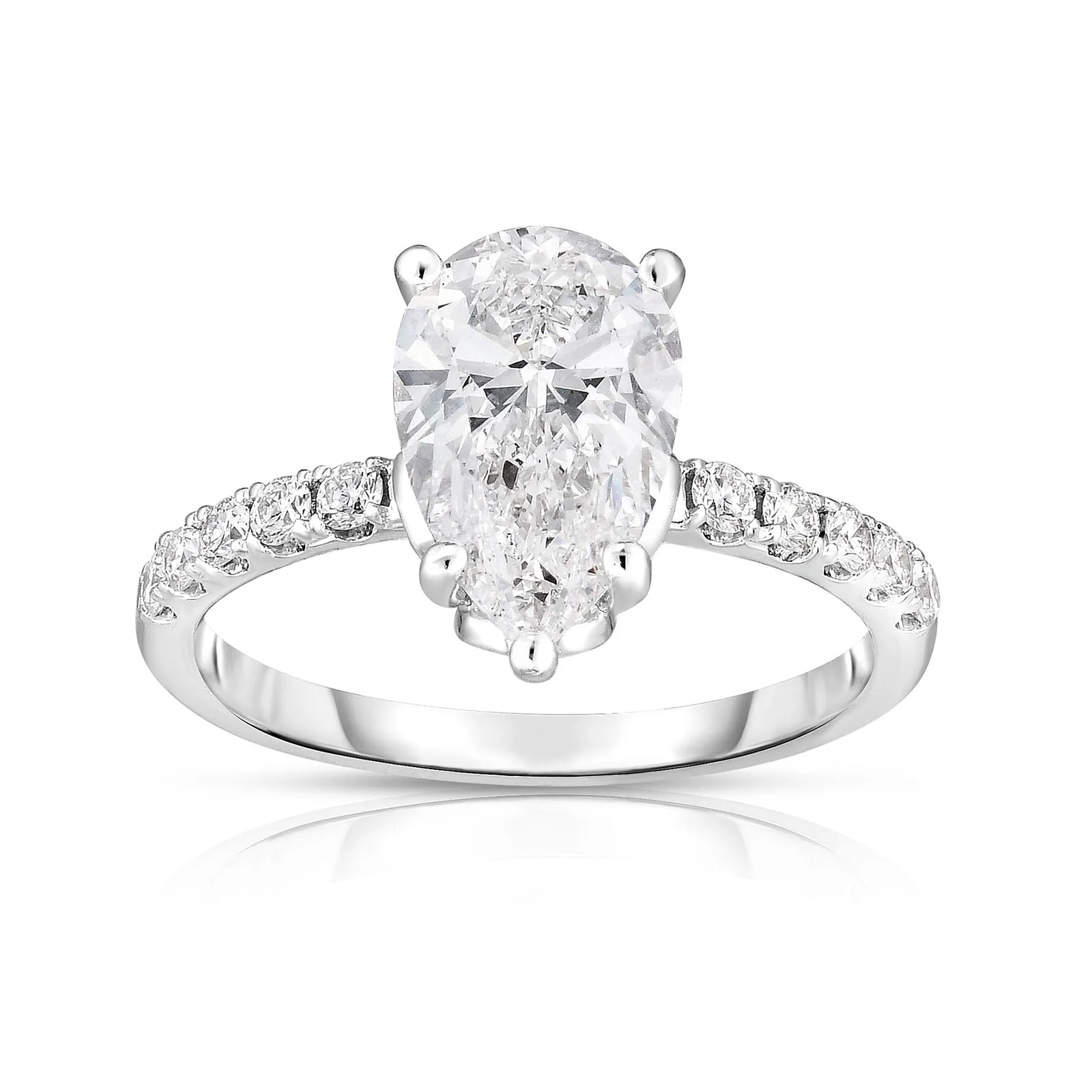 Lab Grown Pear Shaped Diamond Ring