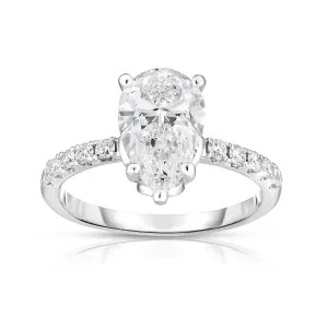 Lab Grown Pear Shaped Diamond Ring