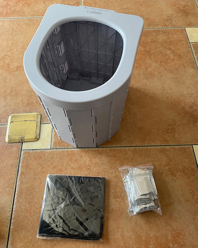 Ledoor Portable Folding Toilet, Potty Car Toilet with  Urination Device, Camping Toilet for Travel, Hiking, Long Trips, Traffic Jam, Elderly, Beach, Boat