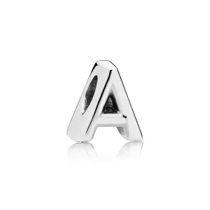 Letter A silver charm