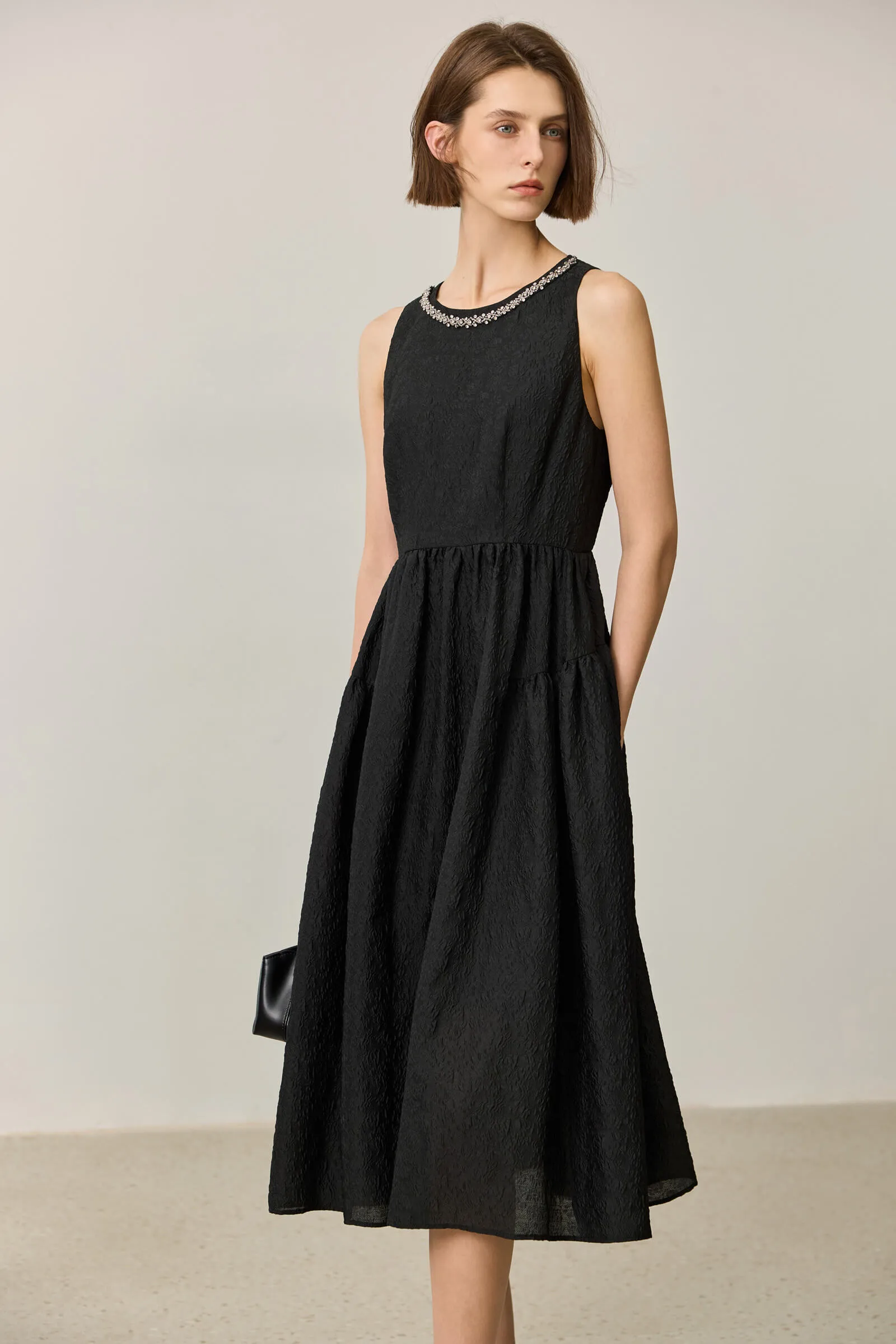 LILY Elegant Jacquard Dress
