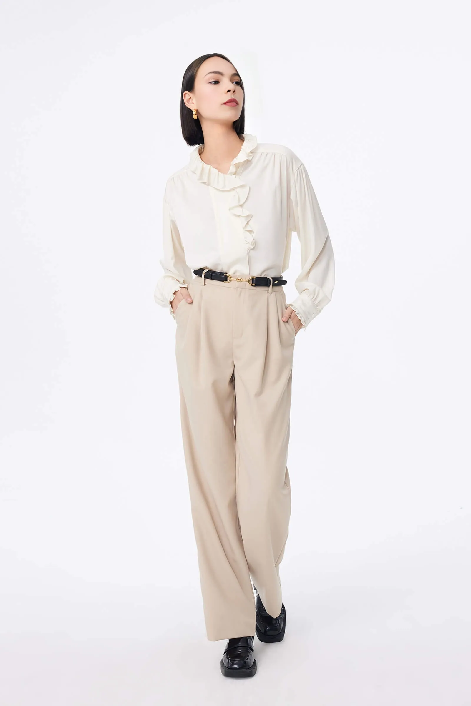 LILY Romantic Lace Collar Shirt