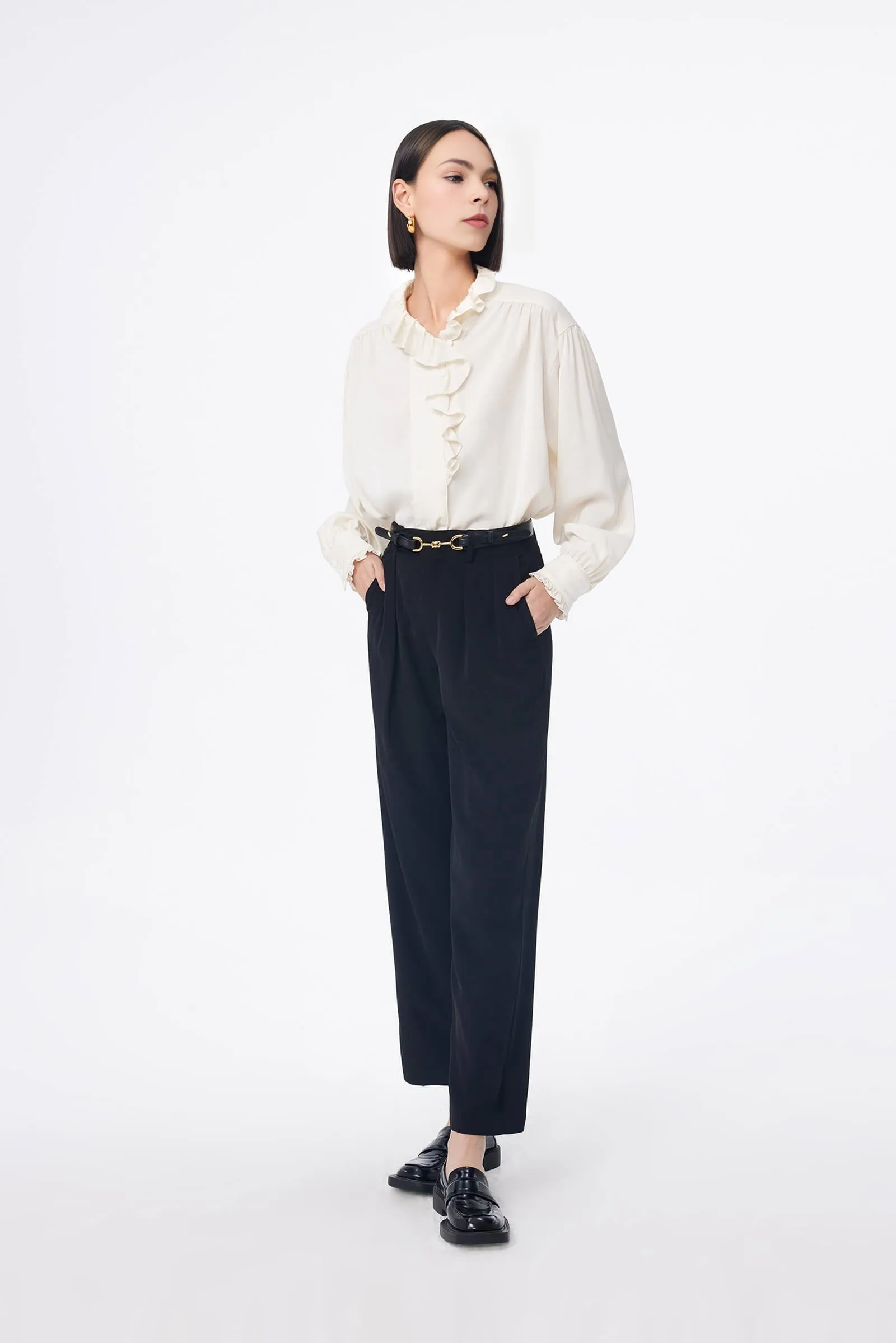 LILY Romantic Lace Collar Shirt