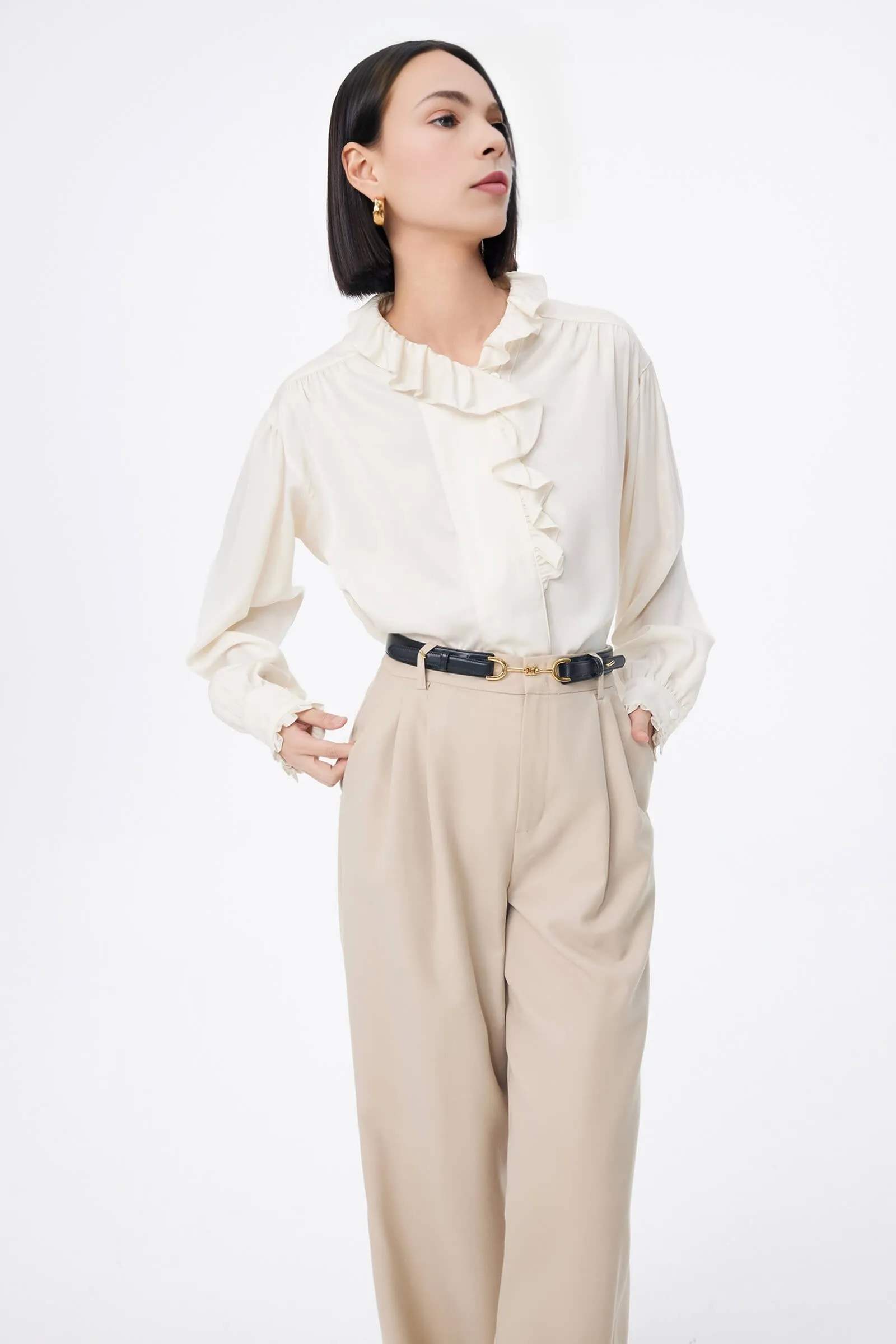LILY Romantic Lace Collar Shirt