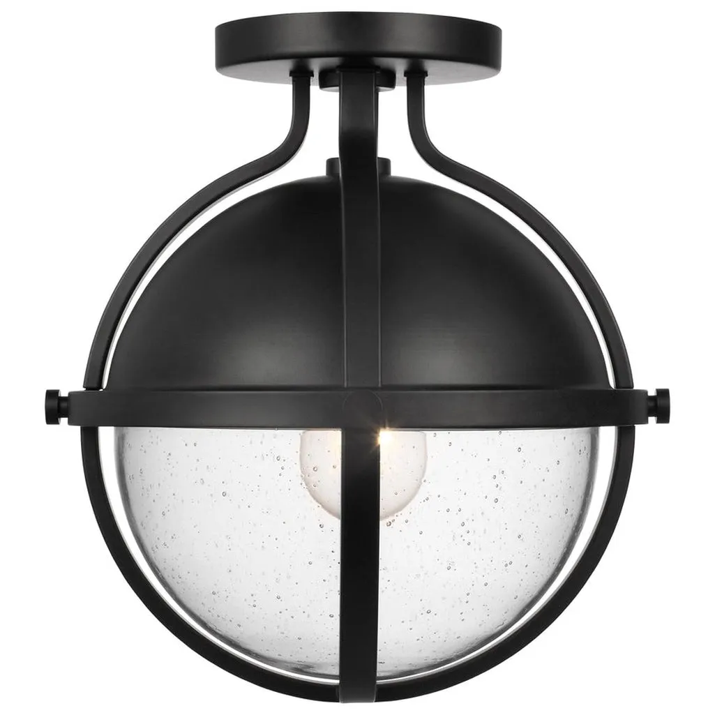 LINCOLN 1 LIGHT SEMI FL MATTE BLACK
