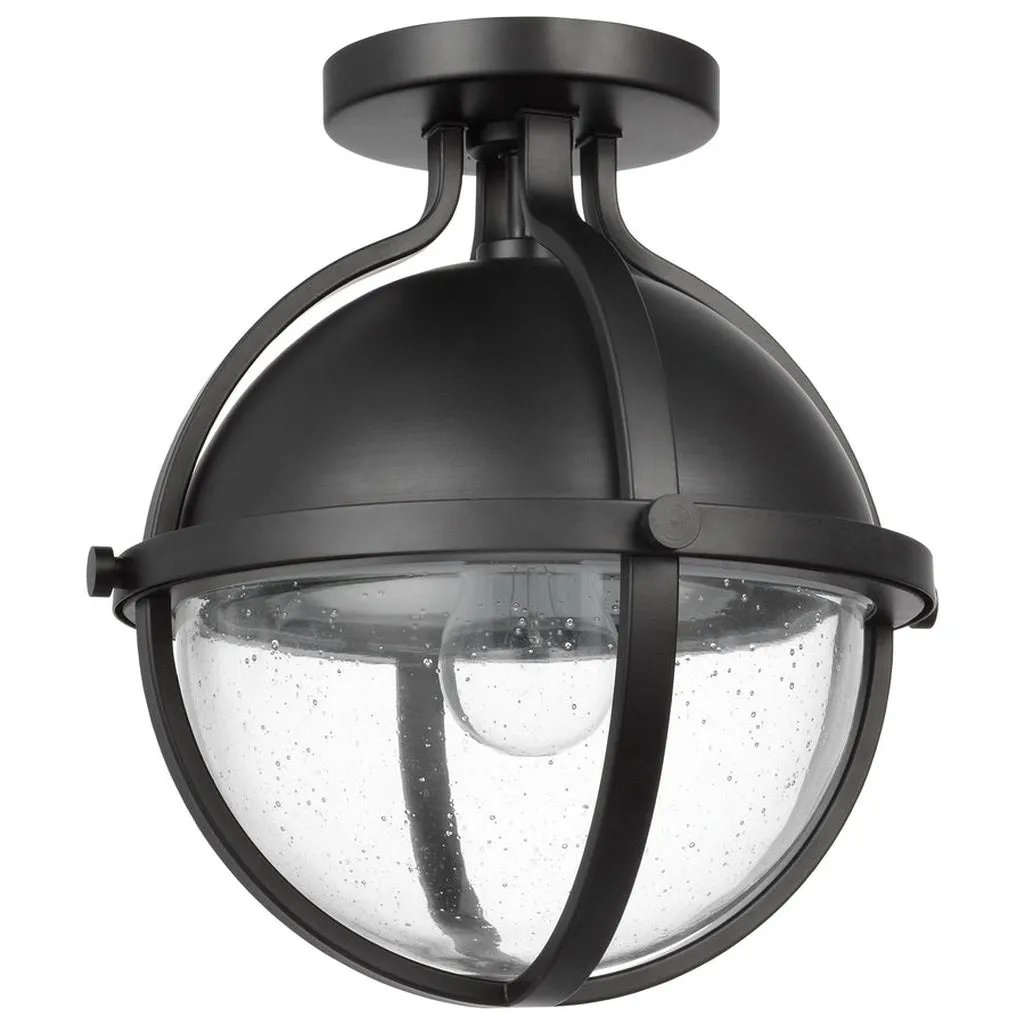 LINCOLN 1 LIGHT SEMI FL MATTE BLACK