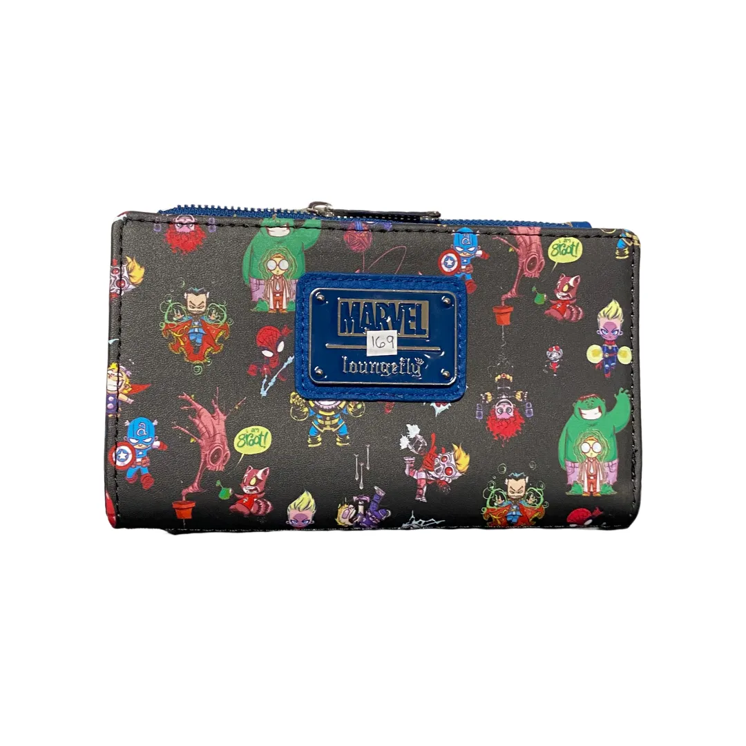 Loungefly Skottie Young Chibi Marvel Group Flap Wallet DEFECTIVE #169