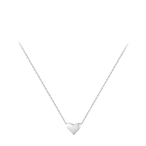 Lovely Heart-shaped Sterling Silver Necklace Pendant with Box Chain