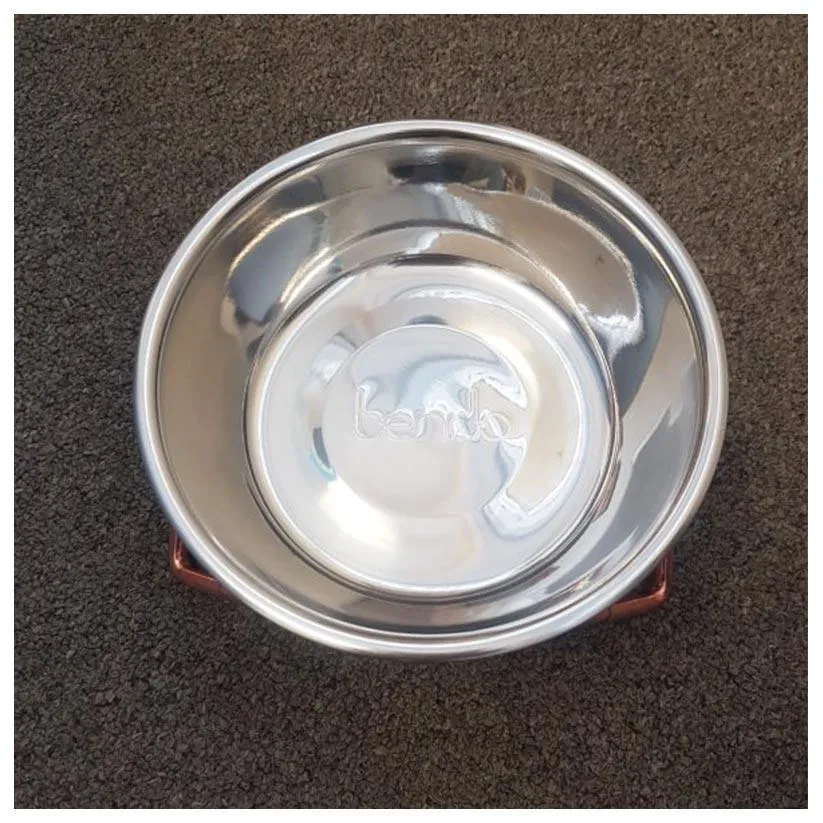 Luxe Meow Cat Bowl - Chrome Bowl & Copper Stand