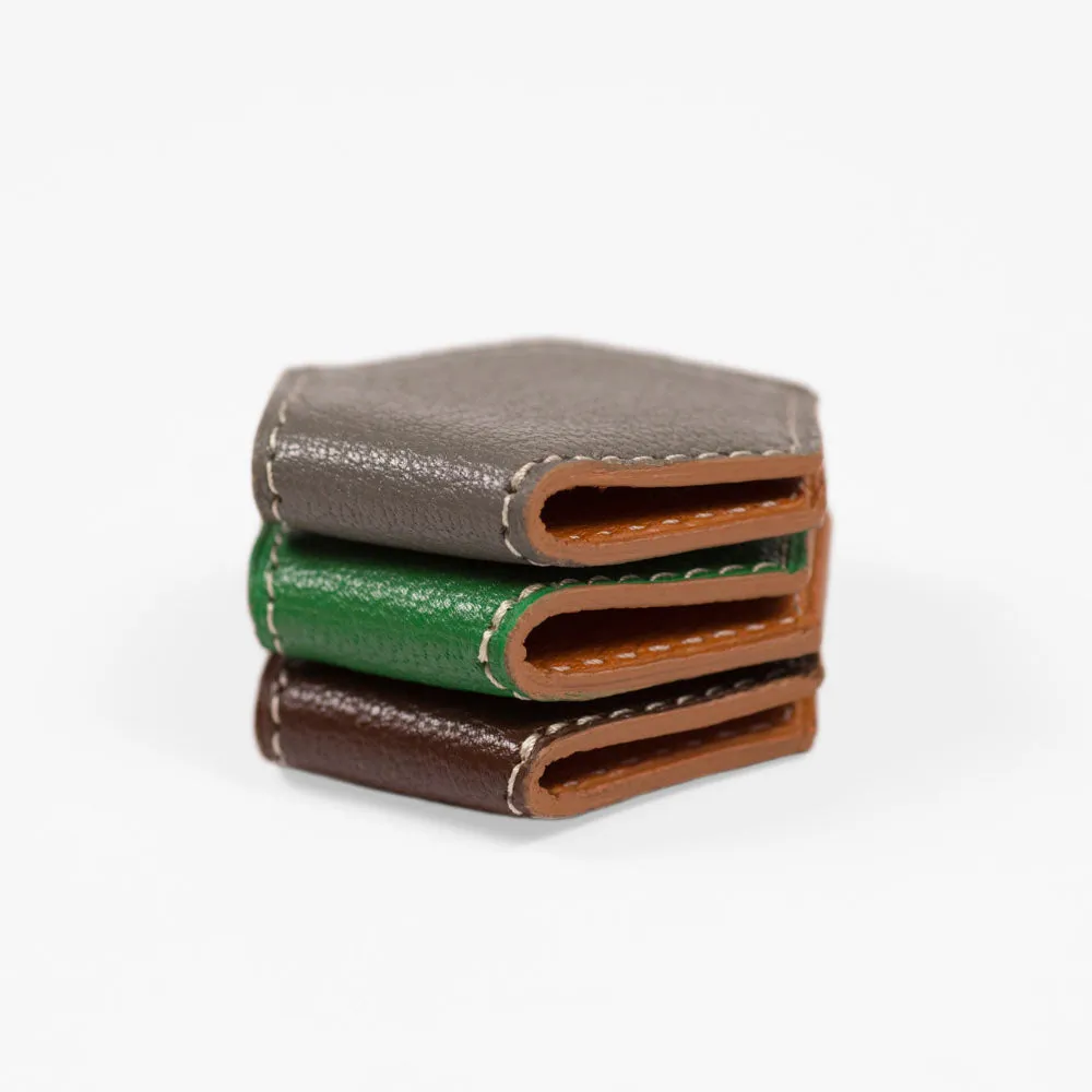 Magnetic money clip, Teck brown goatskin
