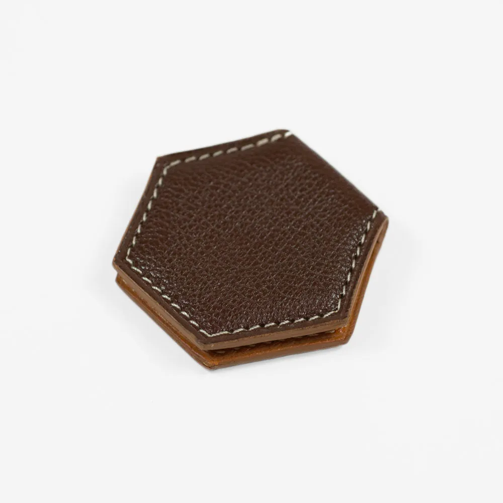 Magnetic money clip, Teck brown goatskin