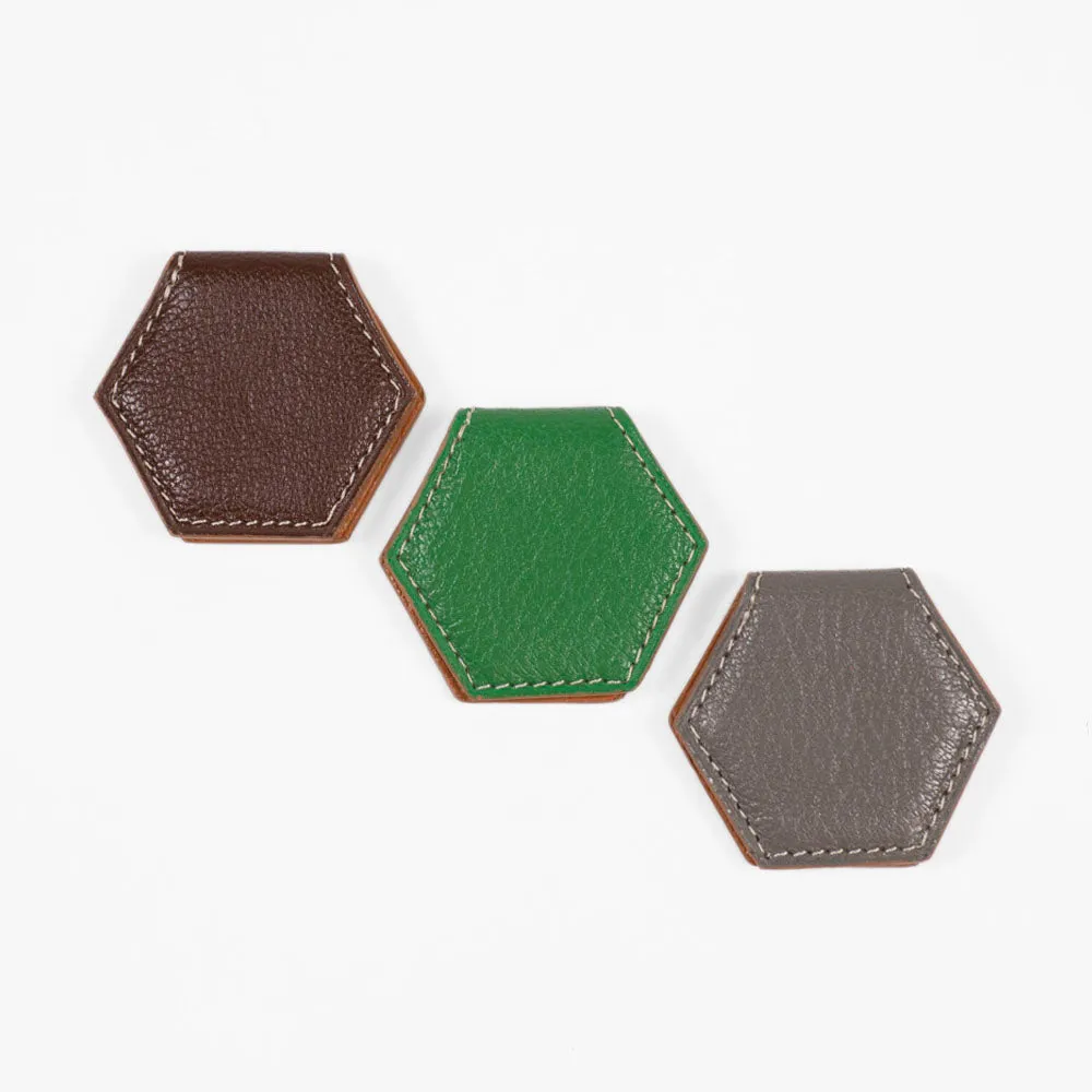 Magnetic money clip, Teck brown goatskin
