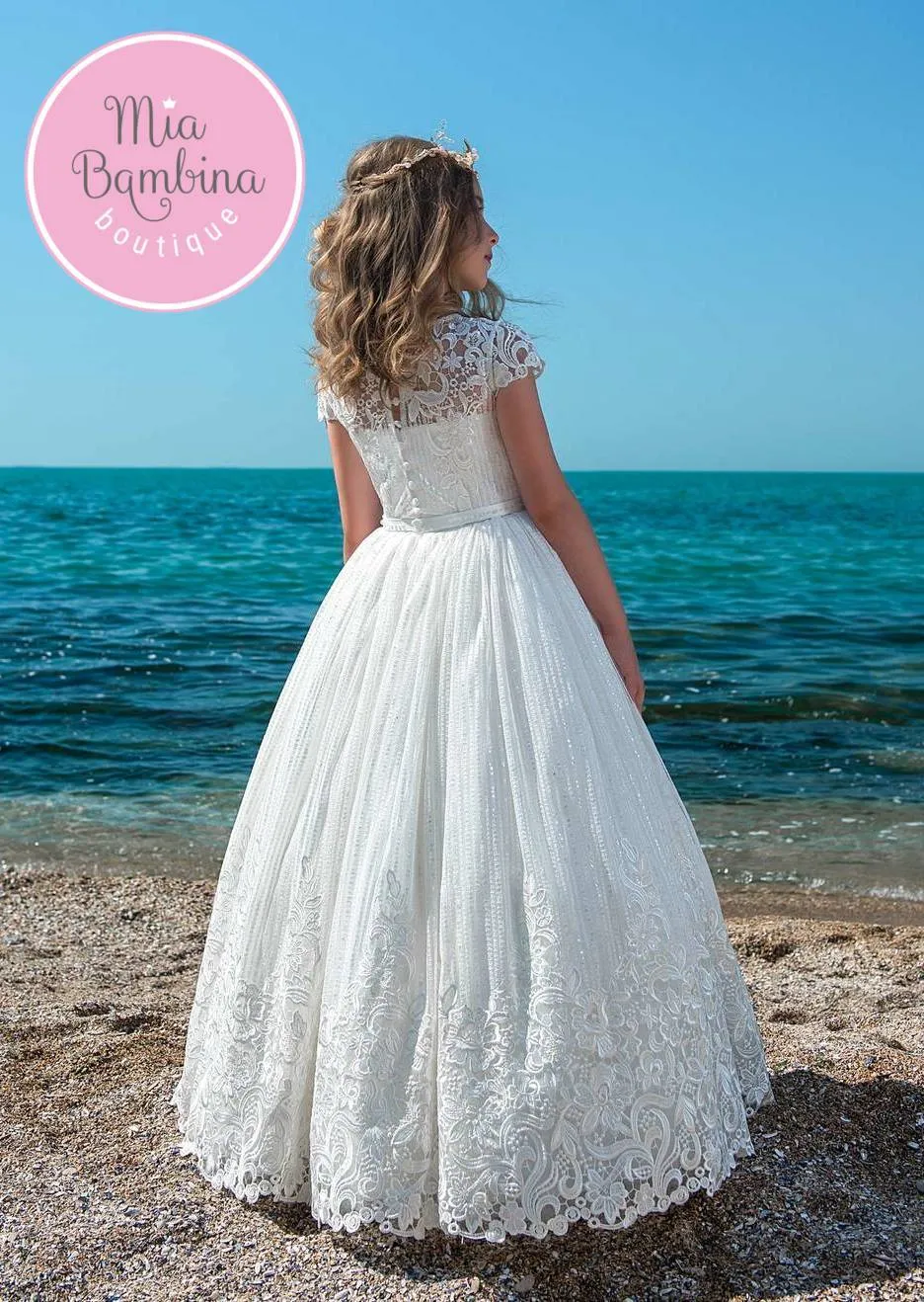 MARIBELLE  Adorable First Communion Dress in Guipure Lace