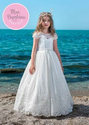 MARIBELLE  Adorable First Communion Dress in Guipure Lace
