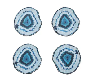 Marine Drink Coasters in Blue, Set of 4 in a Gift Box