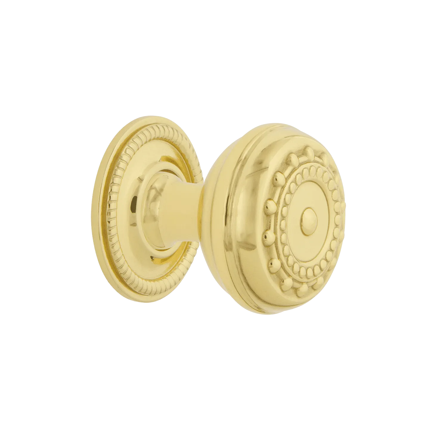 Meadows Brass 1 3/8" Cabinet Knob with Rope Rose in Unlacquered Brass