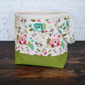 Medium Drawstring Camping Themed Project Bag