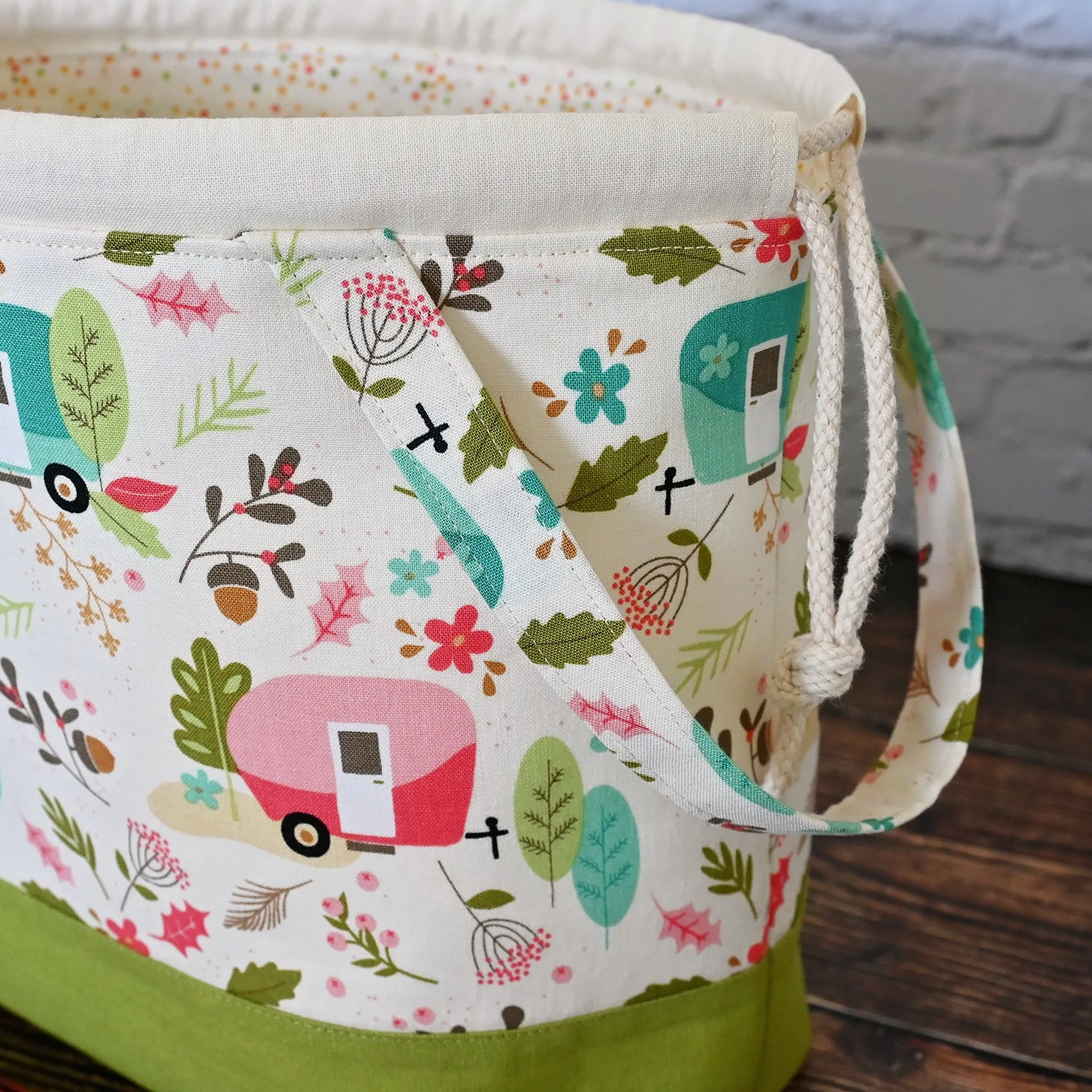 Medium Drawstring Camping Themed Project Bag