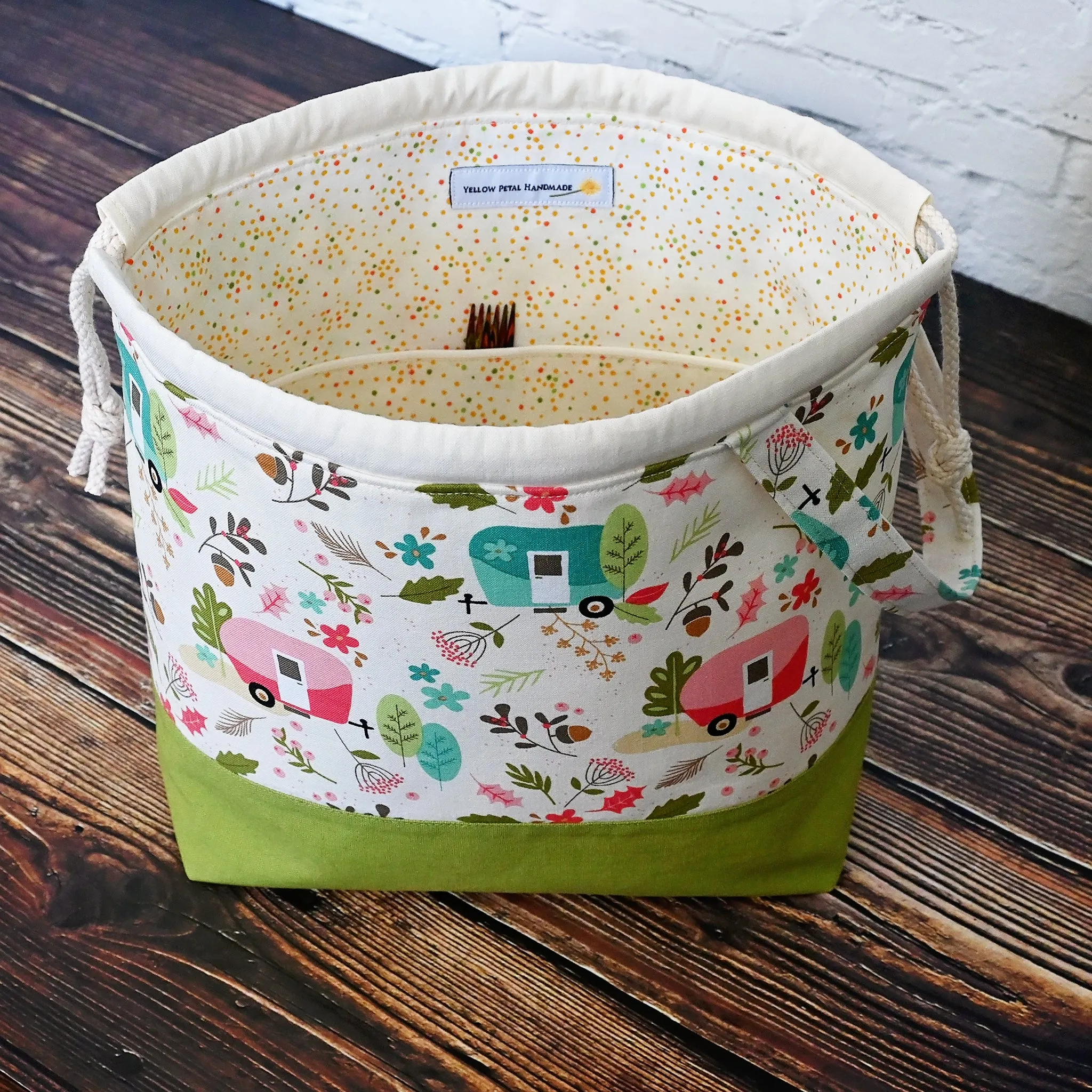 Medium Drawstring Camping Themed Project Bag