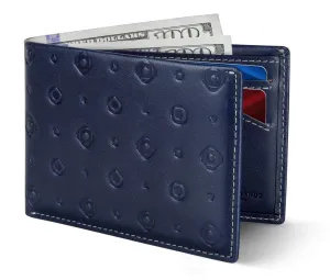 Mens Slim Bifold Wallet | RFID Blocking Minimalist | Front Pocket | Full Grain Leather Wallets for Men | Thin & Stylish | Atlantic Blue