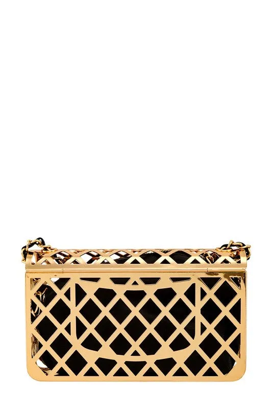 Metal Square Chain Crossbody Bag