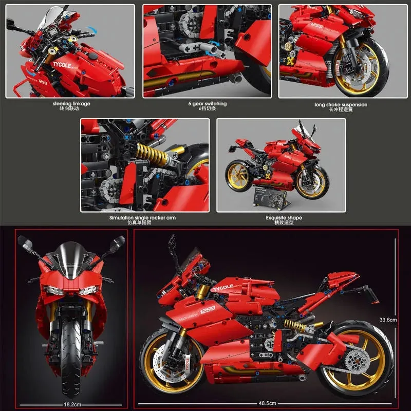 MOC Ducati Panigale S Racing Motorcycle Bricks Toy T4020