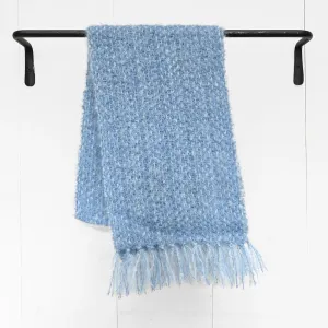 Monet Blue Handwoven Mohair Scarf