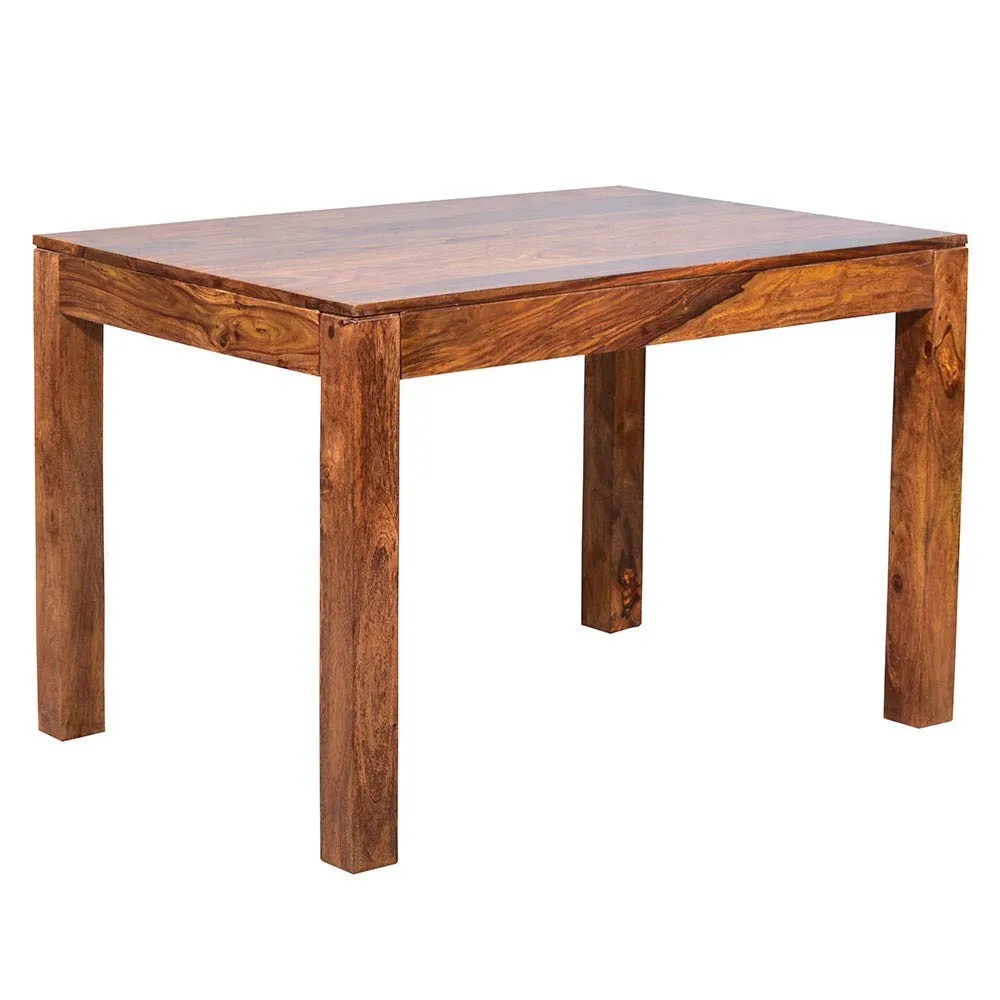 MP ENTERPRIESES Sheesham Wood Dining Table with 3 Chairs and One Bench (Natural Teak)