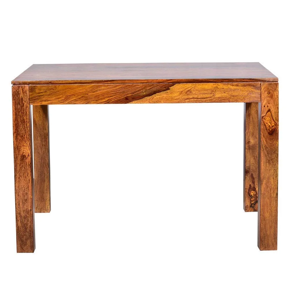 MP ENTERPRIESES Sheesham Wood Dining Table with 3 Chairs and One Bench (Natural Teak)