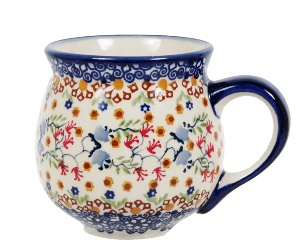 Mug, Belly Mug, 10oz Medium in "Wildflower Delight" by Manufaktura | K090S-P273