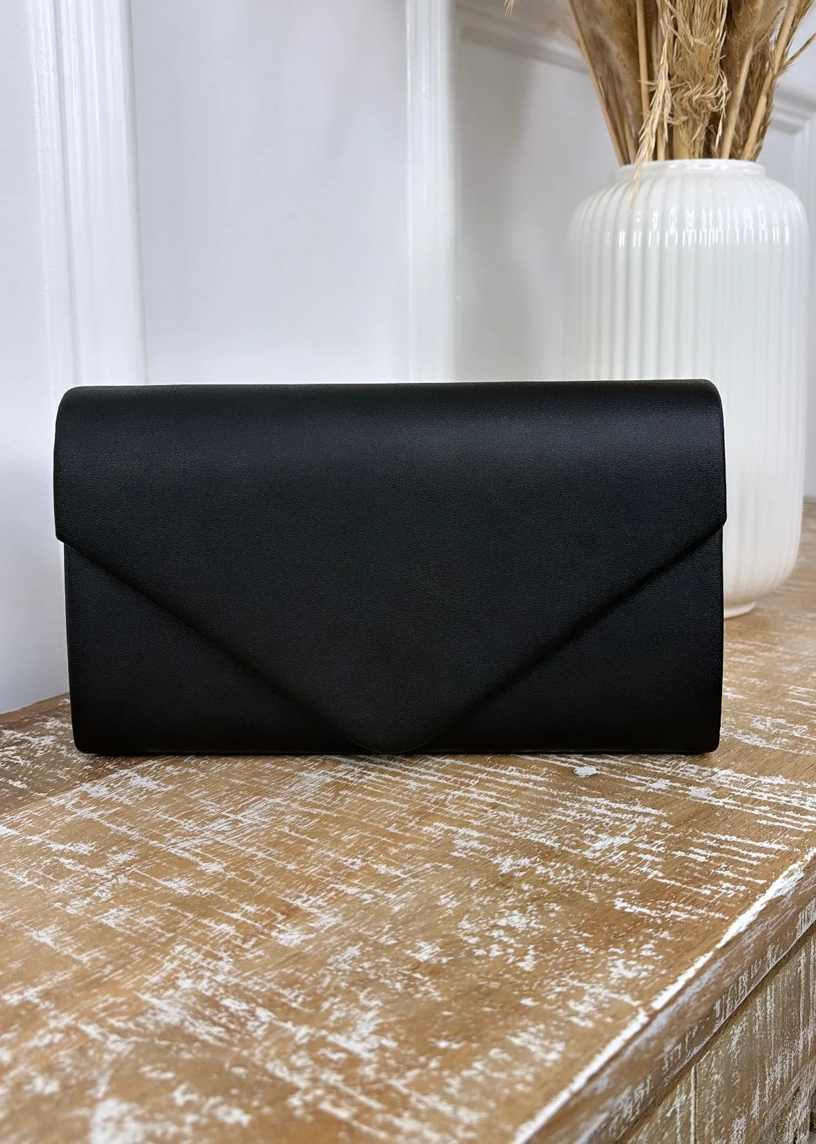 Myrtle Black Envelope Clutch