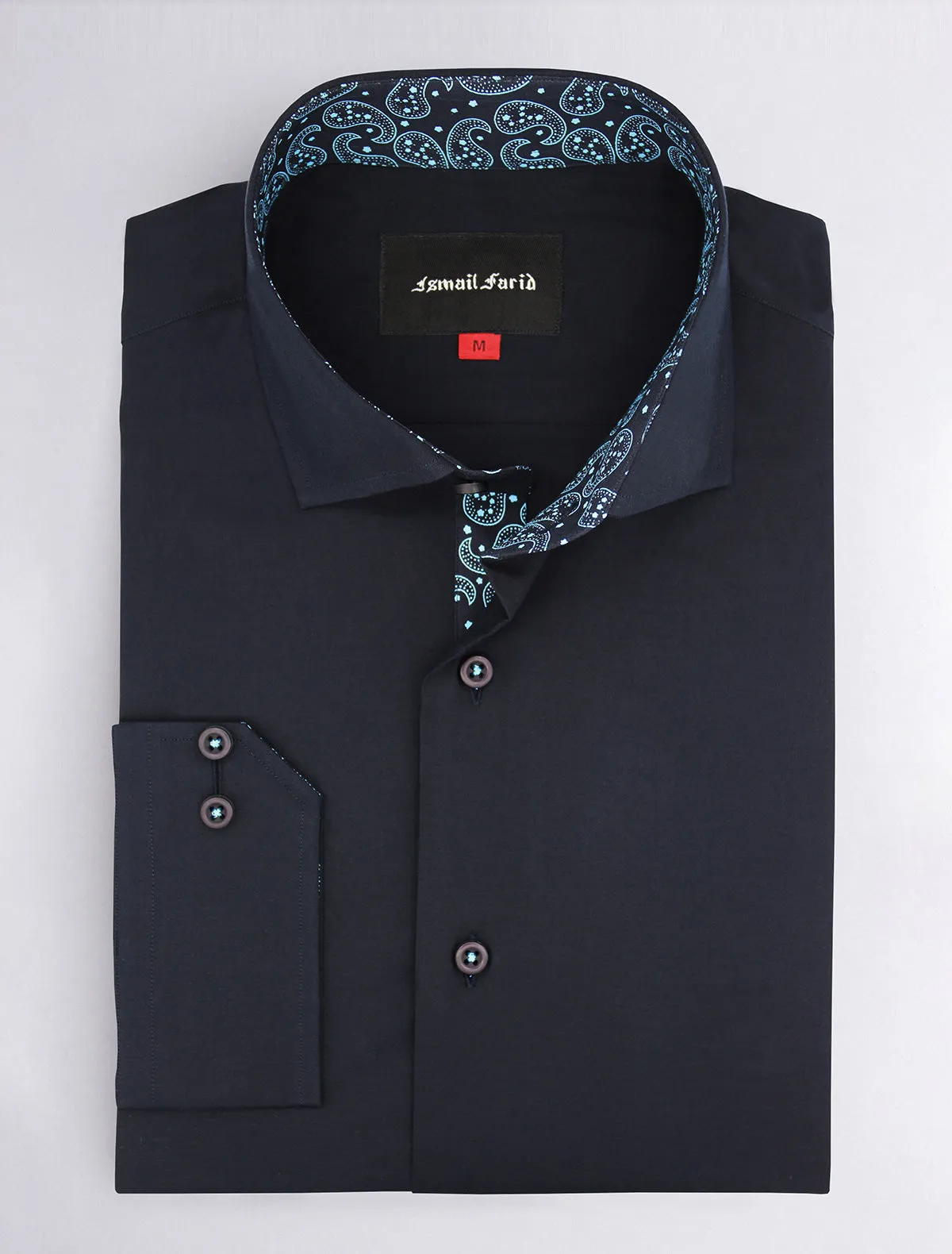 Navy Blue Shirt with paisley details