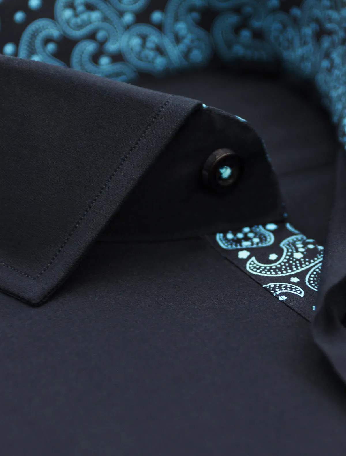 Navy Blue Shirt with paisley details