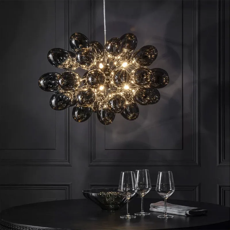 Nordic post-modern grape shaped glass chandelier luxury home decoration lighting living room chandelier model house chandelier